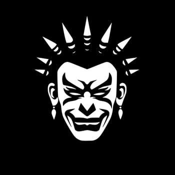 Clown, Minimalist and Simple Silhouette - Vector illustration