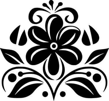 Flower, Black and White Vector illustration