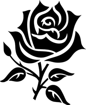 Flower, Black and White Vector illustration