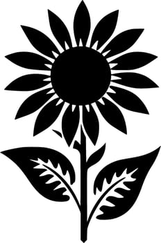 Flower, Black and White Vector illustration