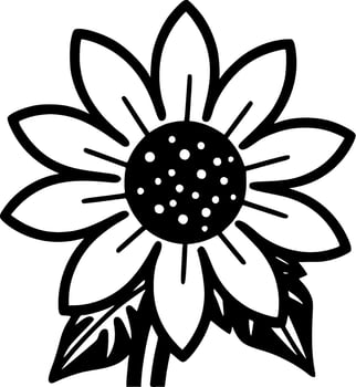 Flower, Black and White Vector illustration