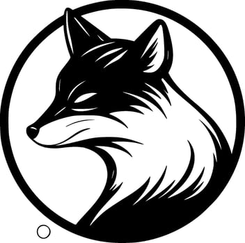 Fox, Black and White Vector illustration
