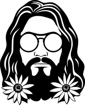 Hippy, Minimalist and Simple Silhouette - Vector illustration