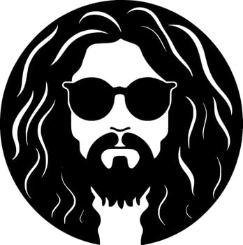 Hippy - Black and White Isolated Icon - Vector illustration