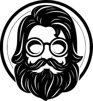 Hippy, Black and White Vector illustration