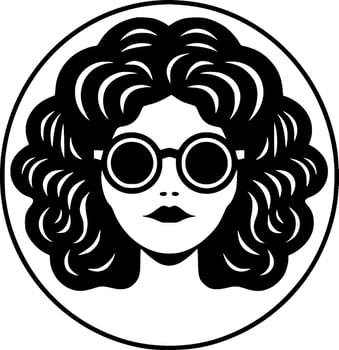 Hippy - Black and White Isolated Icon - Vector illustration