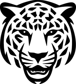 Leopard - Black and White Isolated Icon - Vector illustration
