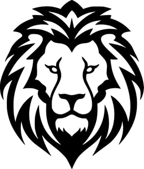 Lion, Black and White Vector illustration
