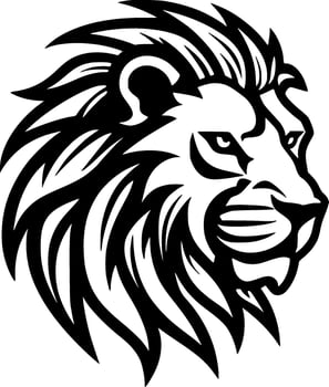 Lion - Black and White Isolated Icon - Vector illustration