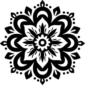 Mandala, Black and White Vector illustration