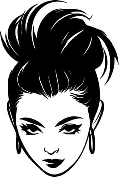 Messy Bun - High Quality Vector Logo - Vector illustration ideal for T-shirt graphic