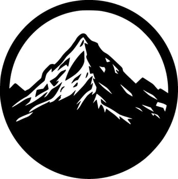 Mountains, Black and White Vector illustration