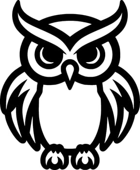 Owl, Minimalist and Simple Silhouette - Vector illustration
