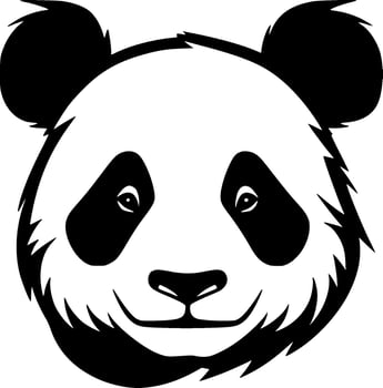Panda - Black and White Isolated Icon - Vector illustration