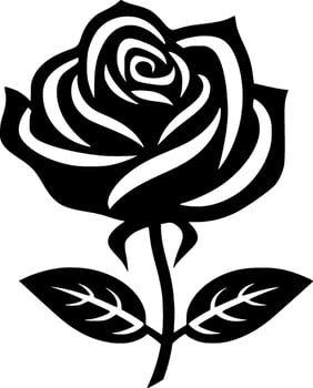 Rose - Minimalist and Flat Logo - Vector illustration