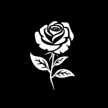 Rose, Minimalist and Simple Silhouette - Vector illustration