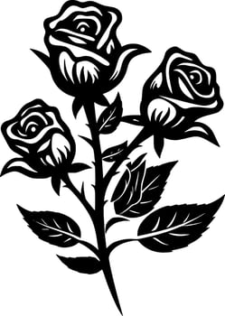 Roses - Minimalist and Flat Logo - Vector illustration