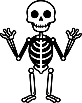 Skeleton - Black and White Isolated Icon - Vector illustration