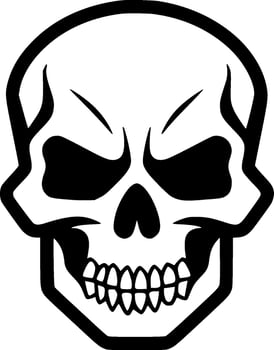 Skull - Black and White Isolated Icon - Vector illustration