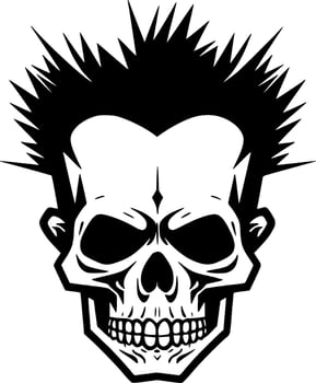 Skull - Black and White Isolated Icon - Vector illustration