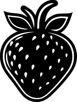 Strawberry, Black and White Vector illustration