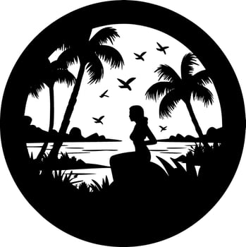 Summer, Black and White Vector illustration