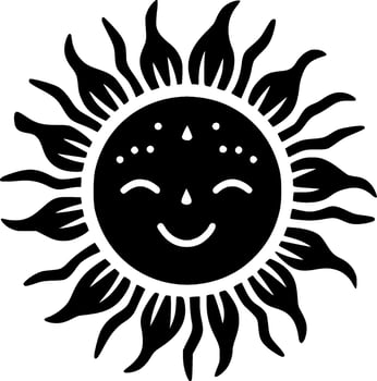 Sun, Minimalist and Simple Silhouette - Vector illustration