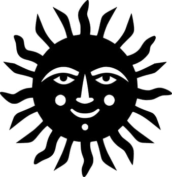 Sun, Minimalist and Simple Silhouette - Vector illustration