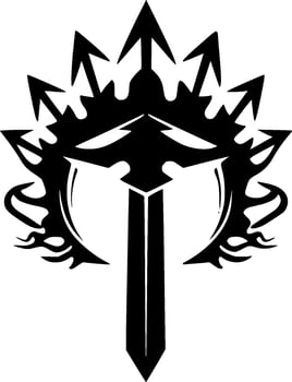 Sword, Minimalist and Simple Silhouette - Vector illustration