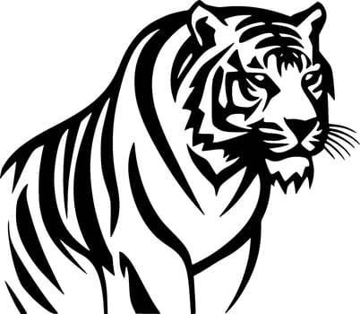 Tiger - Minimalist and Flat Logo - Vector illustration