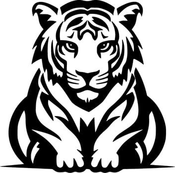 Tiger, Minimalist and Simple Silhouette - Vector illustration
