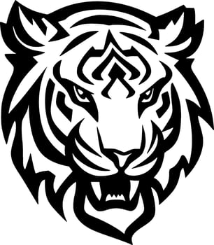 Tiger, Minimalist and Simple Silhouette - Vector illustration