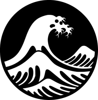 Wave - Black and White Isolated Icon - Vector illustration