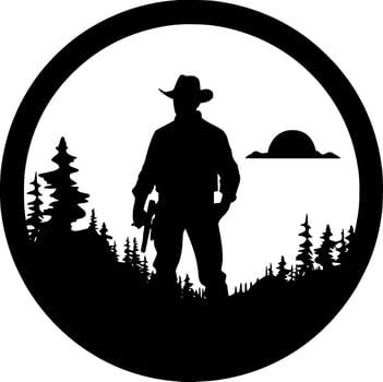Western - Minimalist and Flat Logo - Vector illustration
