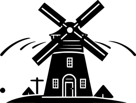 Windmill - Minimalist and Flat Logo - Vector illustration