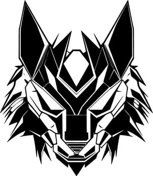 Wolf, Black and White Vector illustration