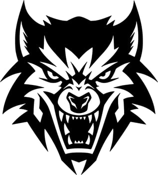 Wolf - Black and White Isolated Icon - Vector illustration