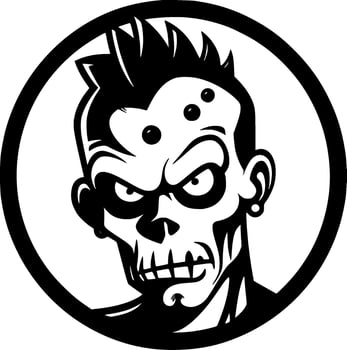 Zombie - Black and White Isolated Icon - Vector illustration