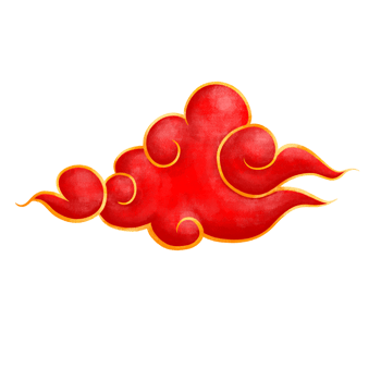 red golden sky chinese new year decoration vecter draw paint design png