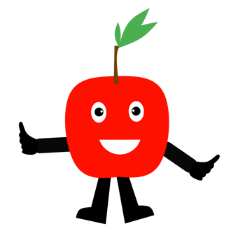 an apple with a smile png