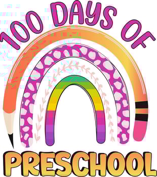 100 days of preschool vector