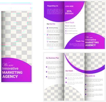 Business trifold brochure template design, vector