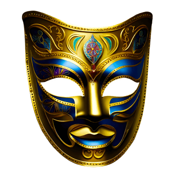 AI generated carnival mask isolated on transparent background png