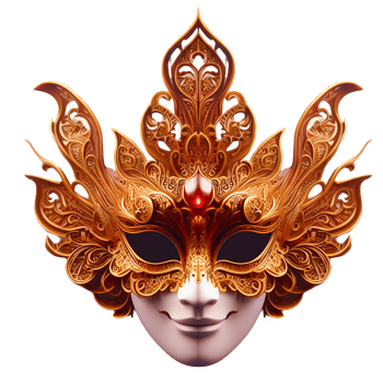 AI generated carnival mask isolated on transparent background png