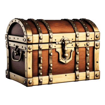 AI generated Empty Vintage Treasure Chest Isolated on Transparent Background png