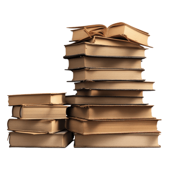 AI generated Old Book Stack Isolated on Transparent Background png