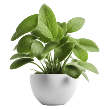 AI generated Green Potted Plant Isolated on Transparent Background png