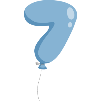 7 number balloon design for party new year celebration festival png