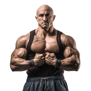 AI generated body builder man on transparent background PNG image