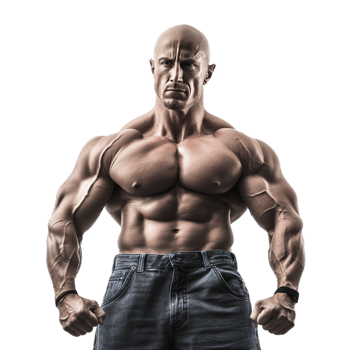 AI generated body builder man on transparent background PNG image